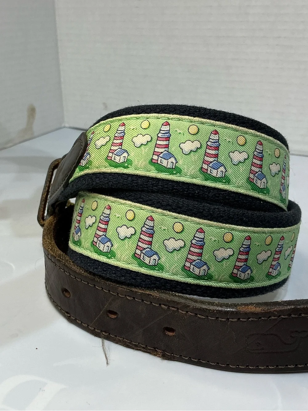 Vineyard Vines Men’s Lighthouse vintage Belt Preppy Coastal 30”Belt Causal